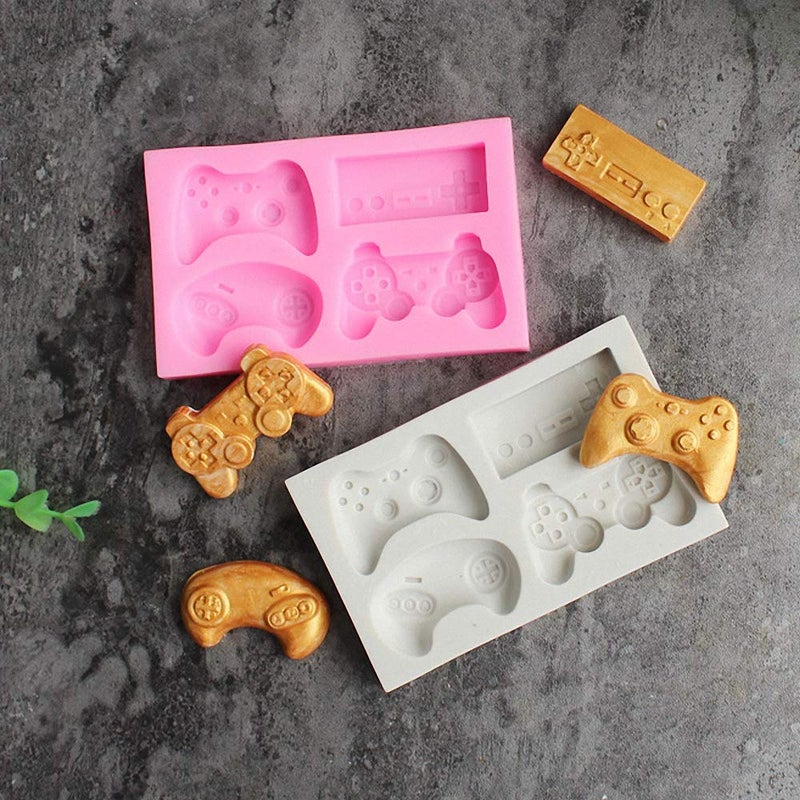 HiParty 2Pcs Game Controller Cake Fondant Mold - Video Game Gamepad Silicone Chocolate Candy Mold for Cupcake Topper Decoration Game Theme Party Ideas Favors Supplies - Image 3
